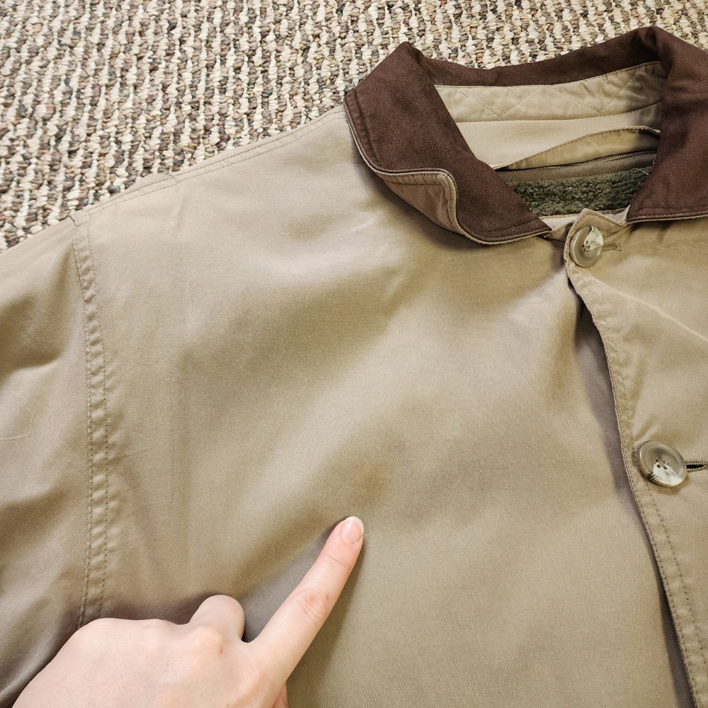 Free Country Mens Vintage Sherpa Lined Barn Jacket Size XL Tan Canvas Chore Coat - Picture 4 of 11